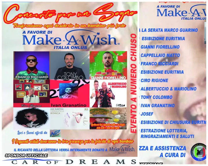 ‘Make a wish’: evento di solidarietà con i big della musica partenopea
