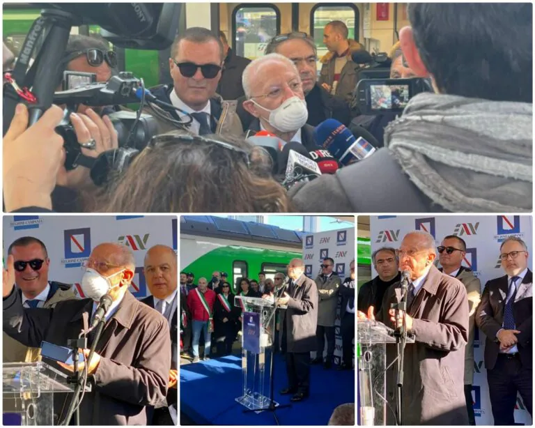 De Luca inaugura 5 nuovi treni ecologici, soddisfatto Zannini