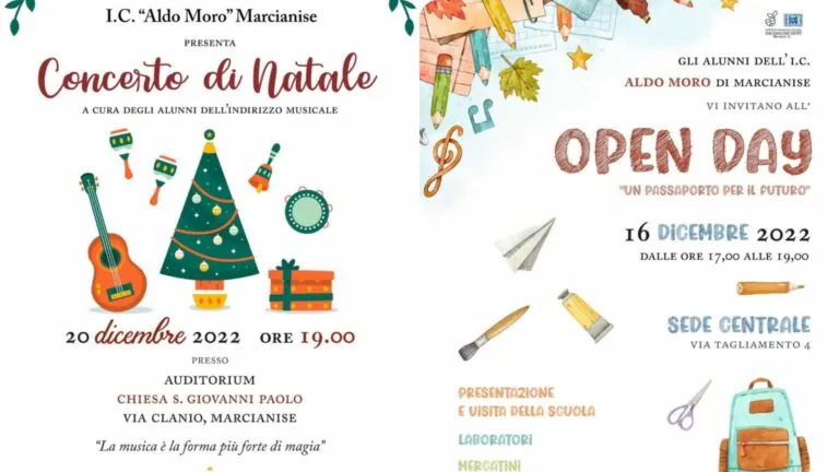 Settimana ricca per l’Istituto “Aldo Moro”, dall’Open Day al Concerto di Natale