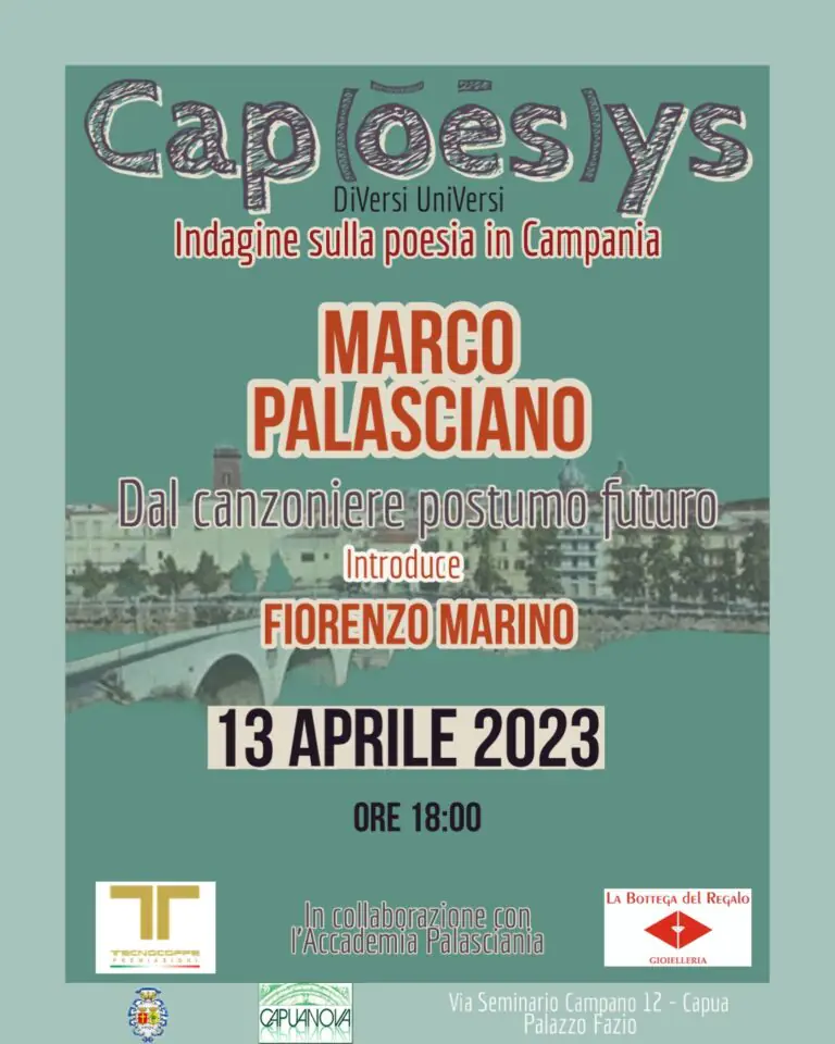 Nuovo evento poetico: lo scrittore Marco Palasciano a Capua