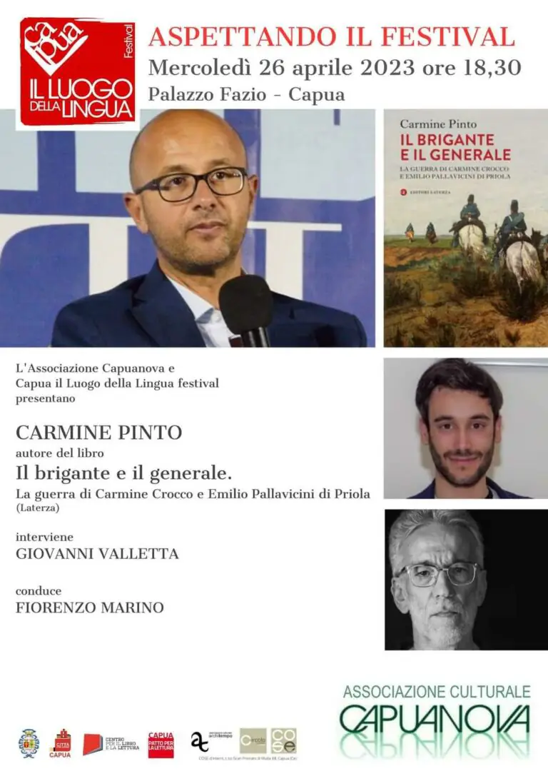 Carmine Pinto presenta oggi il suo libro ‘Il brigante e il generale’
