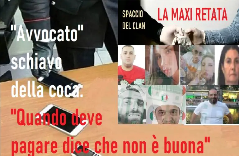“L’avvocato” esagera con la coca e si indebita col clan: “Non risponde, che figure”