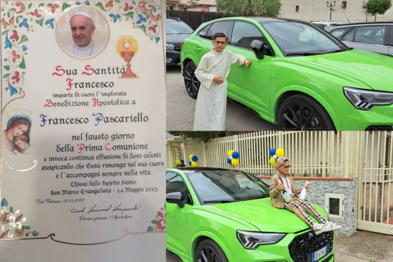 Prima comunione per Francesco con la benedizione apostolica