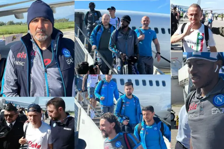 Napoli Campione atterra a Grazzanise, tifosi in strada in diversi paesi: ecco dove sono passati. FOTO