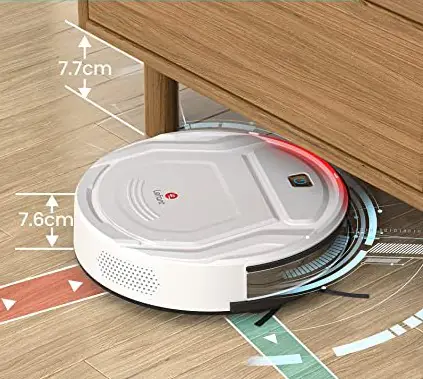 Robot Silenzioso Ultrasottile, Ideale per Peli di Animali,Moquette e Pavimento Duro. Sconto(-32%)+coupon(-25€)