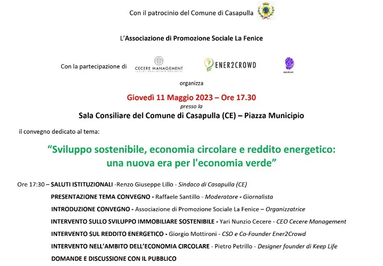 La nuova era per l’economia verde, convegno nella sala consiliare