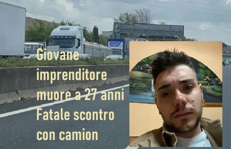 NOME E FOTO. Tampona camion e muore a 27 anni, Casertano piange giovane imprenditore
