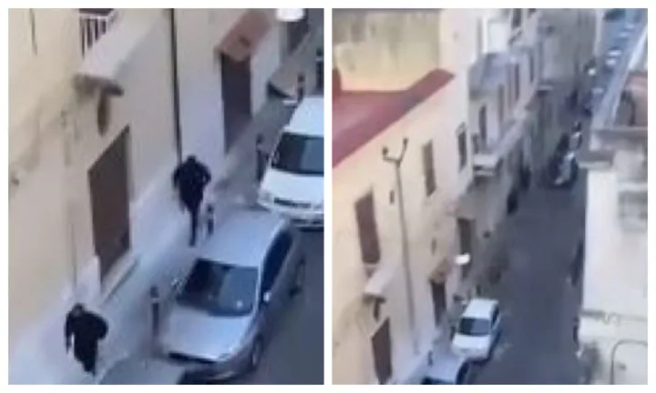 Scene da film: spari in strada e gente in fuga dopo terribile schianto