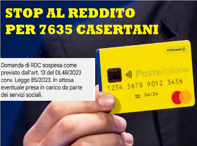 Reddito sospeso a 7635 casertani con un sms: tanti quanti l’intera Lombardia