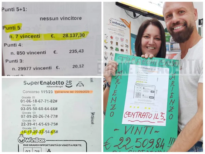 Cinque al SuperEnalotto: grande festa nella valle