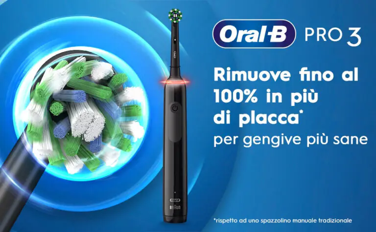 Spazzolino elettrico Oral-B Pro 3 con tecnologia 3D a prezzo SPECIALE su Amazon, paghi solo 40€