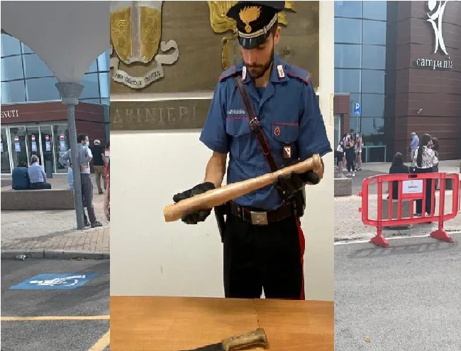 Lite a colpi di mazza da baseball nel parcheggio del Campania: uno all’ospedale, l’altro denunciato