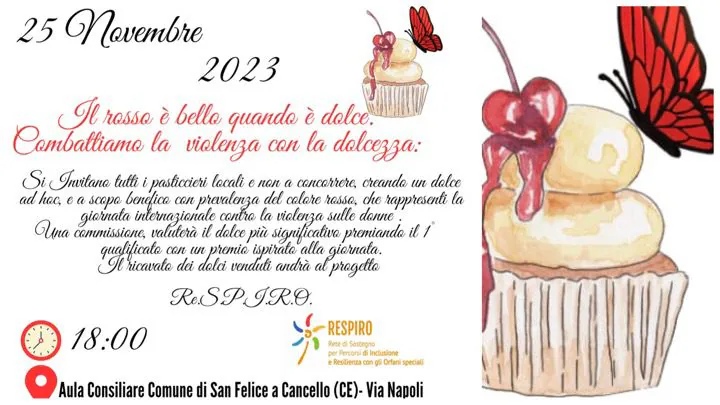 “Il rosso è bello quando è dolce – vinciamo la violenza con la dolcezza”: l’iniziativa per il 25 Novembre