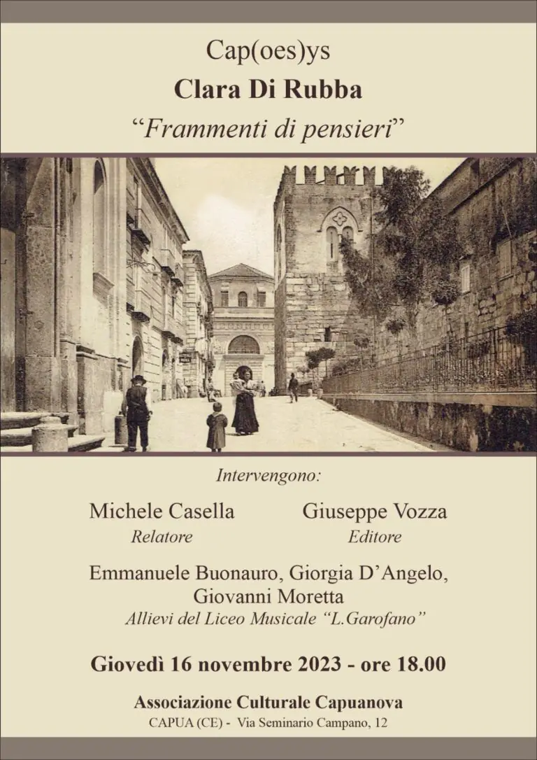 ‘Frammenti di pensieri’, le poesie di Clara Di Rubba presentate nel Casertano