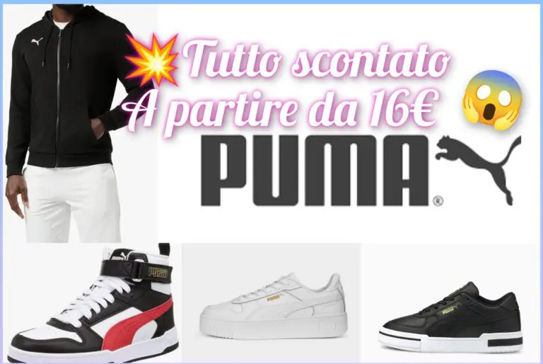 PUMA: su Amazon super SCONTI su tutta la merce, a partire da 16 euro