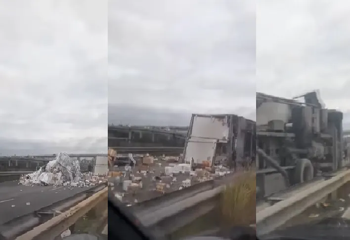 Incidente sulla Casilina: tir si ribalta e finisce nella scarpata