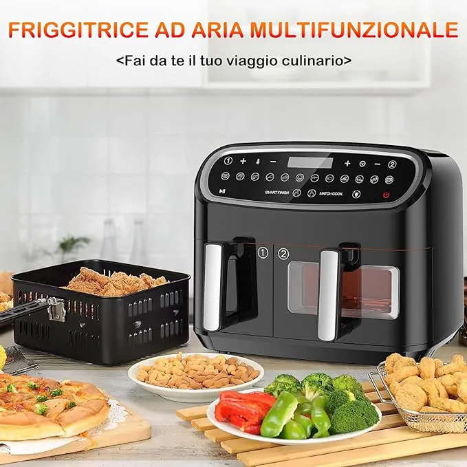 Friggitrice ad aria dimensioni XXL: sconto impressionante, doppio cestello e grande potenza