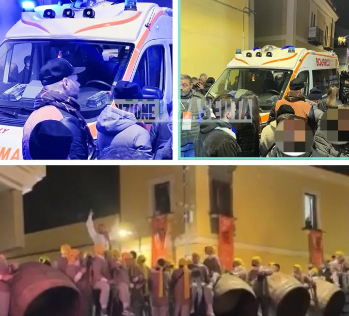 Botte si sgancia da un carro di Sant’Antuono e travolge coppia di coniugi: arrivano 2 ambulanze