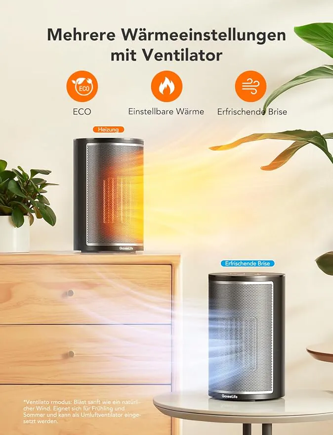 Termoventilatore Goove: in offerta con doppio sconto, riscalda una stanza in pochissimo tempo