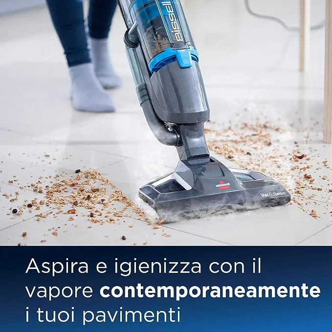 Potente aspirapolvere e pulitore a vapore BISSEL Vac&Steam Titanium, sconto staordinario (-38%)