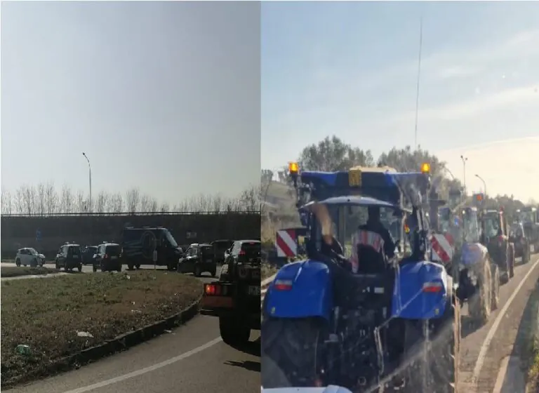 Agricoltori in rivolta, 50 trattori paralizzano Casertano
