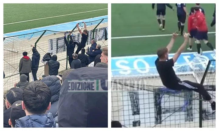 Danni inferti allo stadio dai tifosi durante il derby tra Messercola e Cervino