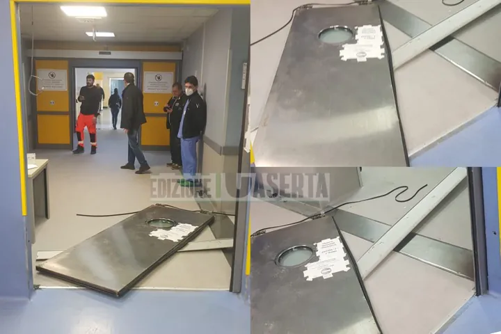 Follia nell’ospedale casertano, padre di piccolo paziente sfonda tutto. Bloccato e denunciato