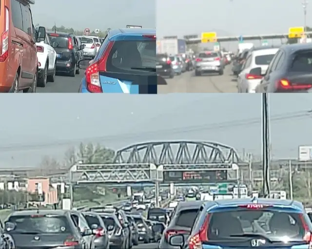 Casertano paralizzato per Pasquetta, code mostruose e incidenti. Foto