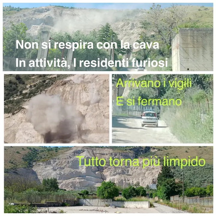 La cava in piena attività rende aria irrespirabile: i cittadini furiosi chiamano i vigili