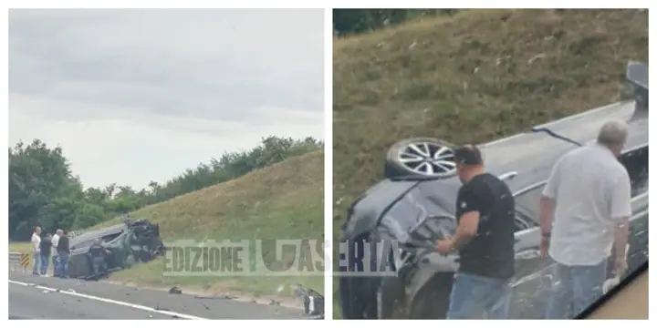 Incidente sul tratto casertano dell’autostrada, auto si ribalta