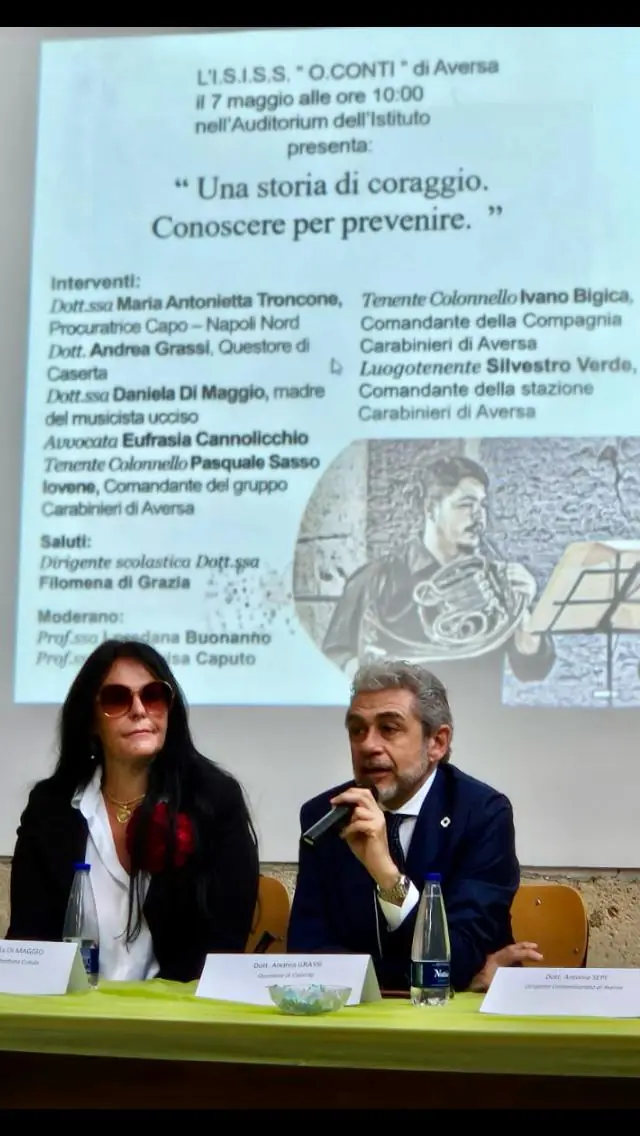 “Una storia di Coraggio”: questore incontra gli studenti dell’istituto “Conti” con la mamma di “Giogiò”