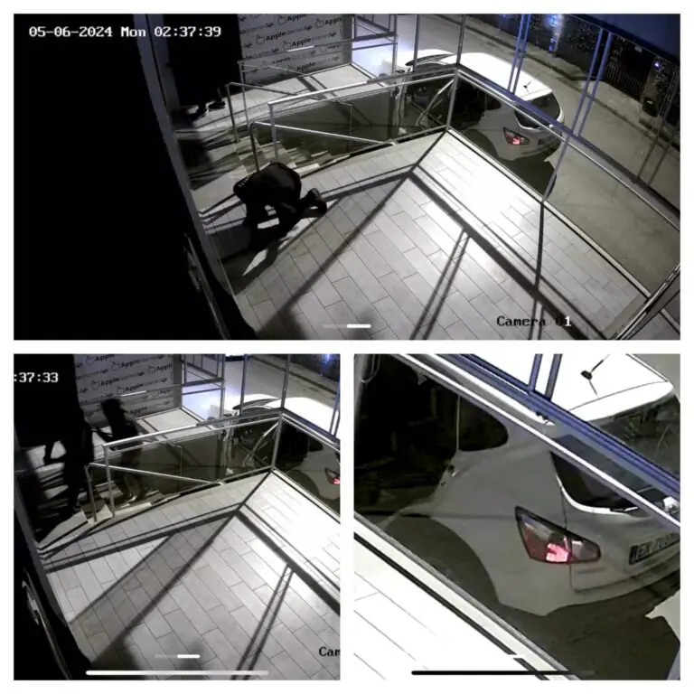 Due ladri su un’auto bianca cercano di derubare un bar