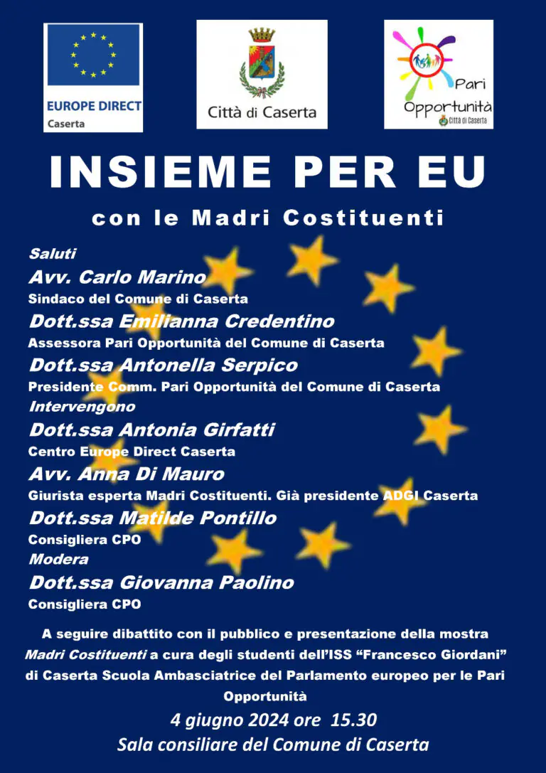 ‘Insieme Per Eu con le Madri Costituenti’, l’evento di Europe direct in Comune