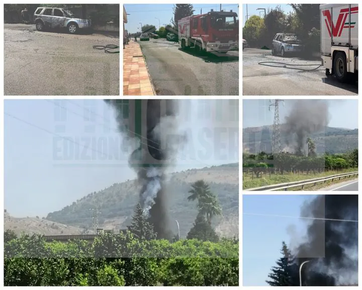 Choc sulla strada principale: auto rischia di esplodere