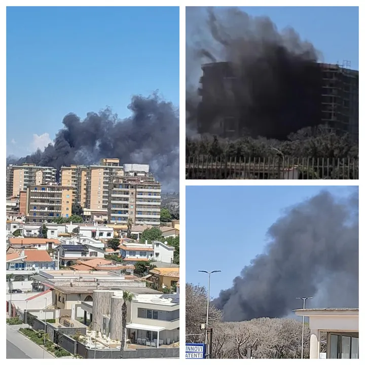 Torre in fiamme, paura nel Casertano: stanno evacuando