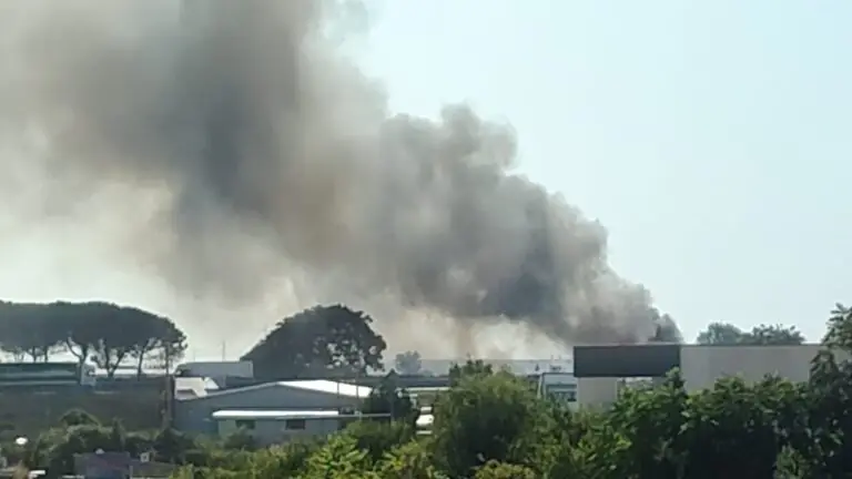 Maxi incendio al confine: nube di fumo nero visibile a diversi chilometri