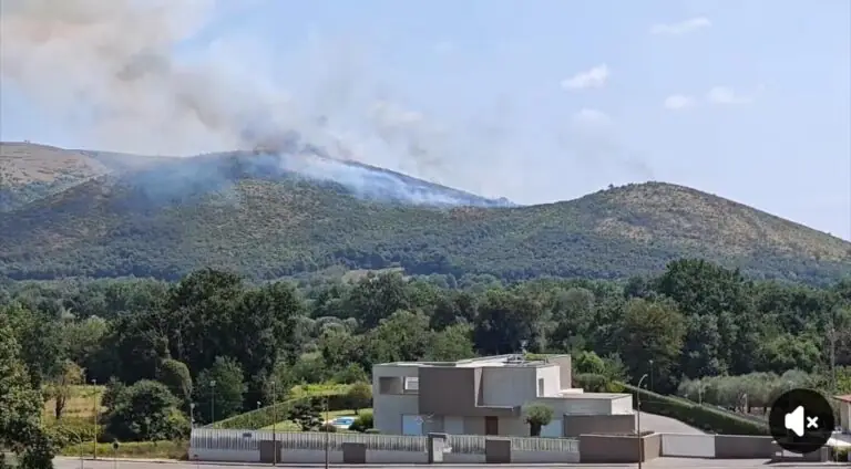 Brucia la montagna, fumo e fiamme visibili da lontano