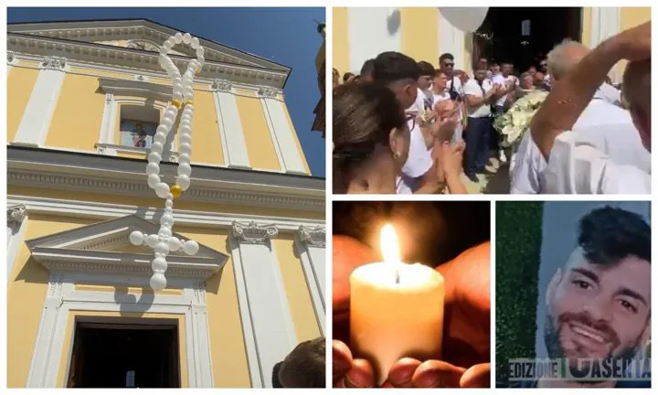 Palloncini bianchi e lacrime, frazione dice addio al suo Nicola. VIDEO