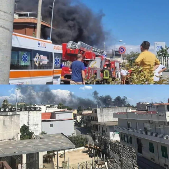 Incendio nel palazzo, persone intrappolate sul terrazzo