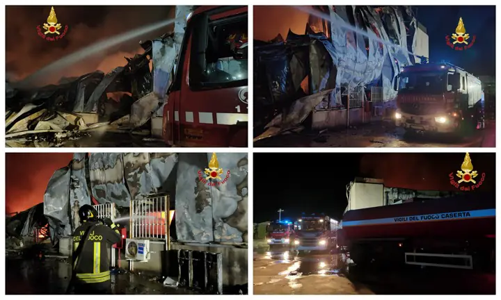 Bilancio choc per l’incendio del deposito di detersivi: rogo ancora in corso