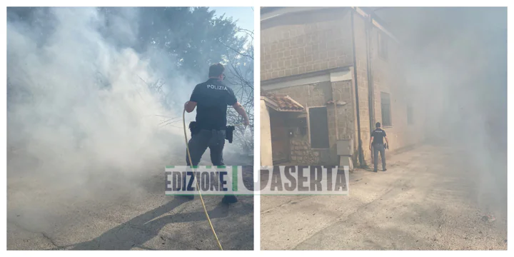 Fiamme circondano casa in periferia: poliziotti salvano una famiglia