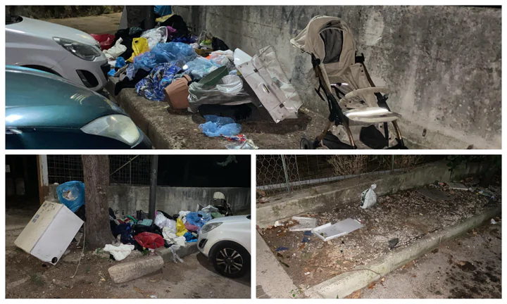 Rifiuti ammassati da incivili in un parcheggio della frazione: il Comune interverrà