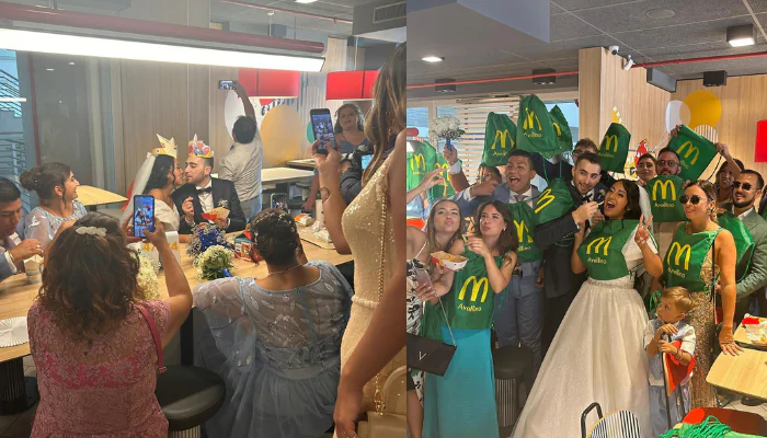 Coppia di sposi sceglie il McDonald’s per il banchetto nuziale
