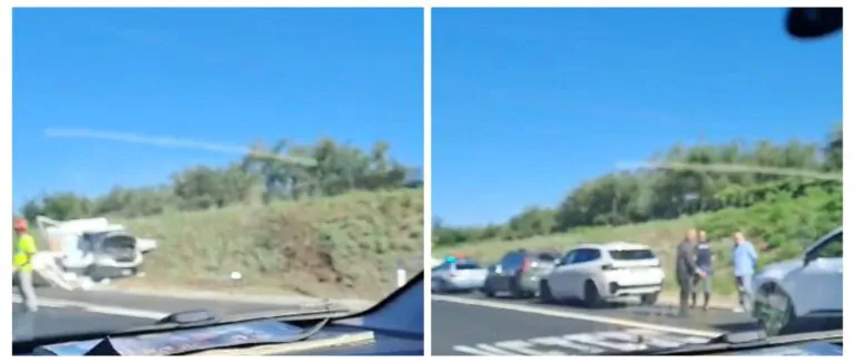 Carambola sull’A1: camion si ribalta colpendo un’auto. Il video