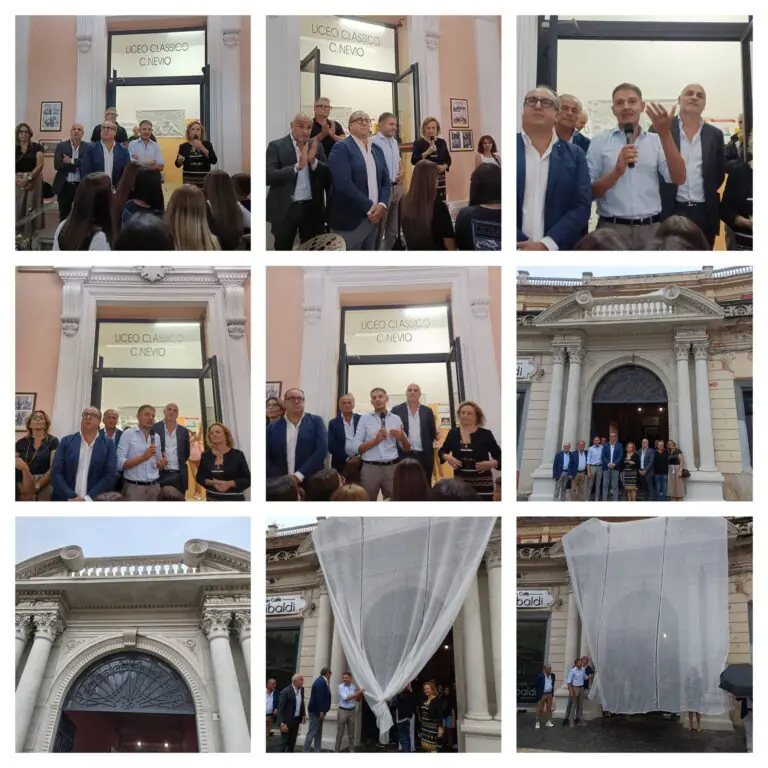 Presidente Magliocca inaugura il portale d’ingresso del Liceo Classico “C. Nevio”