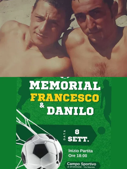 Memorial Francesco e Danilo, un pallone per non dimenticare