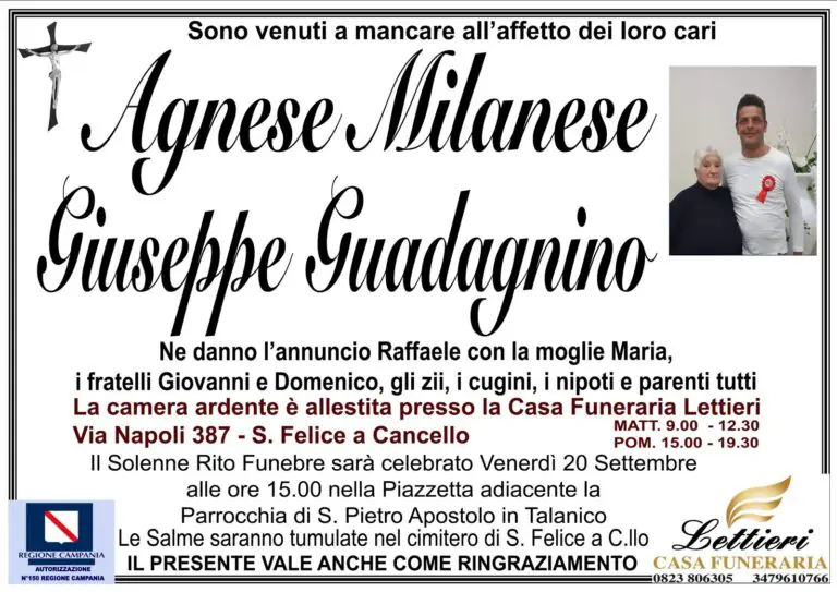 Camera ardente per Agnese e suo figlio, domani l’ultimo viaggio