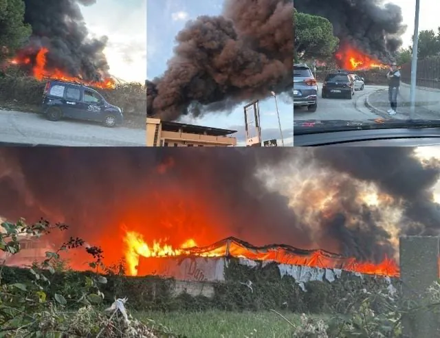 Fiamme altissime a ridosso della Nazionale: bruciata attività