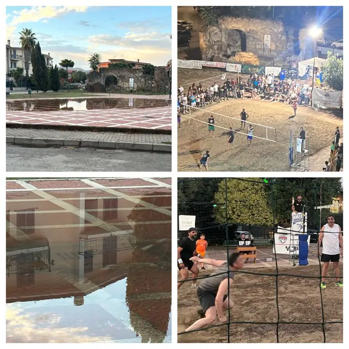 Si forma laghetto nel punto in cui fu allestito campo di beach volley in estate: scoppia la polemica