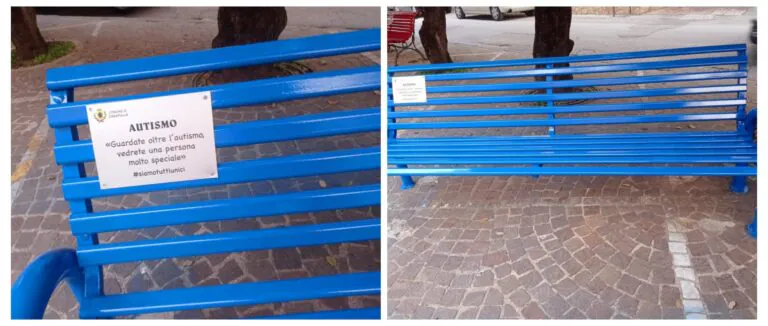 Amministrazione Bosco: panchina blu come simbolo di inclusione e consapevolezza dell’autismo